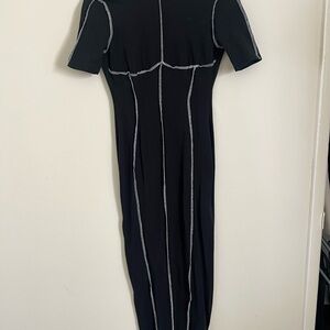 Fashion Nova Black and White Bodycon Dress Short Sleeve